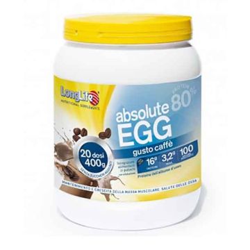 ABSOLUTE EGG CAFFE' 400 g 20 dosi | Proteine dell'albume d'uovo | LONGLIFE