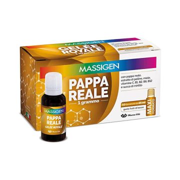 Pappa Reale 10flaconcini 25ml | Integratore tonico Pappa reale e vitamine | MASSIGEN