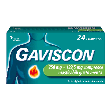 GAVISCON 250 mg + 133,5 mg | 24 Compresse Masticabili Menta