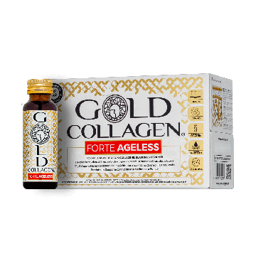 FORTE  AGELESS 10 Flaconcini | Integratore collagene, elastina, ceramidi | GOLD COLLAGEN