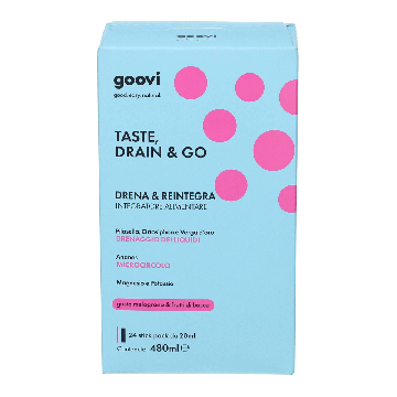 Drenante Taste Drain & Go 24 Stick | Gusto melograno e frutti di bosco | GOOVI By Hunziker