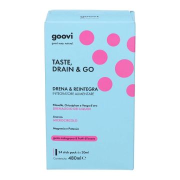 Drenante Taste Drain & Go 24 Stick | Gusto melograno e frutti di bosco | GOOVI By Hunziker