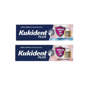 Plus Barriera Anti-cibo 40g | Crema adesiva - Vari gusti | KUKIDENT