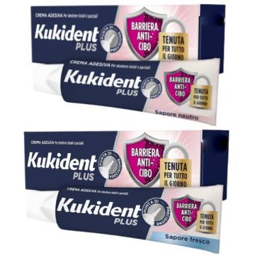 Plus Barriera Anti-cibo 40g | Crema adesiva - Vari gusti | KUKIDENT