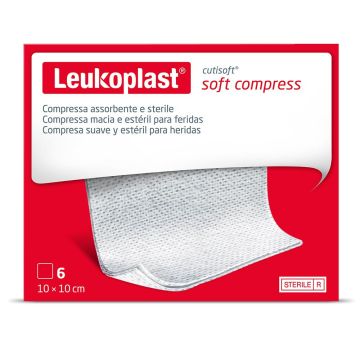 Cutisoft Compress 6pz 10x10 | Compressa assorbente sterile | LEUKOPLAST