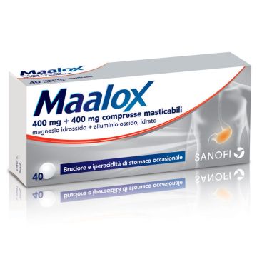 MAALOX  400 mg + 400 mg | 40 Compresse Masticabili  - Aroma menta