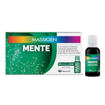 Mente 10 flaconcini 25ml | Integratore funzioni mentali | MASSIGEN