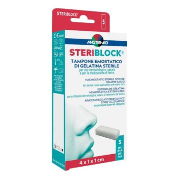 Steriblock 5pz | Tampone emostatico 4x1x1cm | MASTER AID