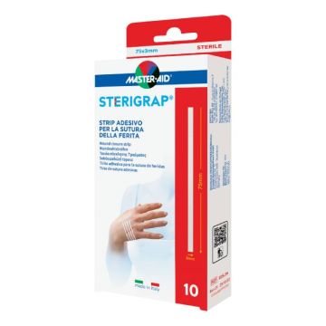 Sterigrap Strip Adesivo 10pz | Per sutura ferita - 75x3mm | MASTER AID