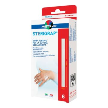 Sterigrap Strip Adesivo 6pz | Per sutura ferita - 75x6mm | MASTER-AID