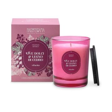 Candela Profumata 180g | Uve e Legno di Cedro | NASOTERAPIA