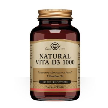 Natural Vita D3 1000 100 perle | Integratore vitamina D 1000 u.i. | SOLGAR