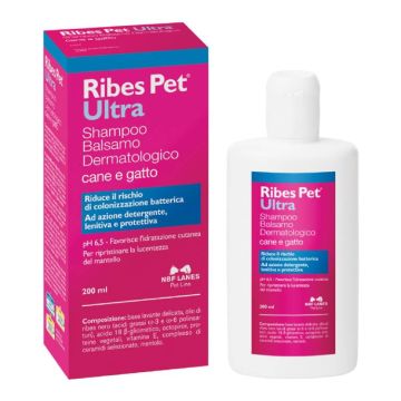 Ribes Pet Ultra - Cane e Gatto 200ml | Shampoo balsamo dermatologico | NBF LANES