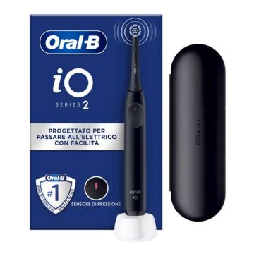 iO2 Clean & Care | Spazzolino elettrico nero con custodia | ORAL B