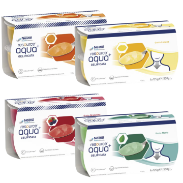 Aqua+ Gelificata 4x125g | Bevanda in gel - Vari gusti | RESOURCE