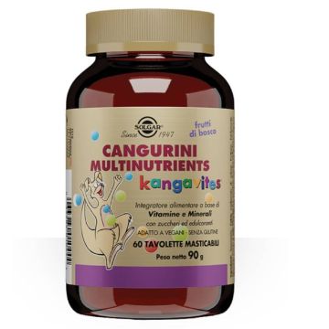 Cangurini Multinutrients 60 tavolette masticabili | Integratore vitamine e minerali | SOLGAR