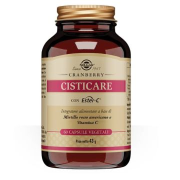 Cisticare 60 cps | Integratore Mirtillo rosso, Probiotici, vitamina C | SOLGAR