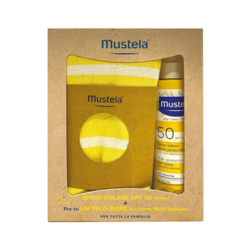 Spray solare SPF50+ TELO MARE OMAGGIO  | Spray alta protezione bambini e adulti | MUSTELA