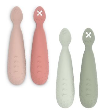 Set 2 Precucchiai Silicone svezzamento| Nude - verde | SUAVINEX