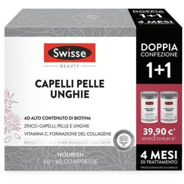 Capelli Pelle Unghie Bipack 60cpr | Ad alto contenuto di biotina |  SWISSE