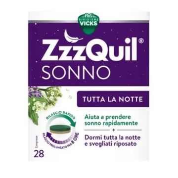 Zzzquil Sonno Tutta notte 28cpr | Melatonina rilascio prolungato | VICKS