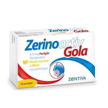 ZERINO Activ GOLA | 8,75mg Flurbiprofene |16 Pastiglie Limone Miele