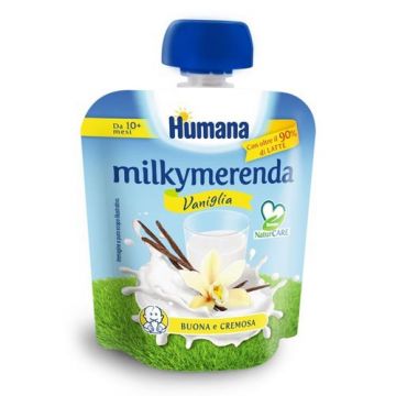 MILKY MERENDA VANIGLIA 85g x 9 pezzi | Merenda di latte e vaniglia dal 10° mese | Humana