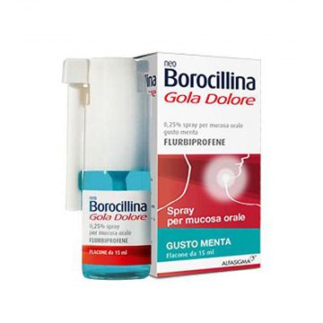 NeoBorocillina Gola Dolore spray | Spray gola gusto Menta 15 ml