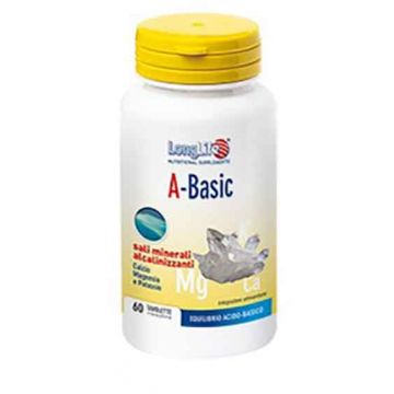 A-BASIC 60 Tavolette | Integratore di Sali Minerali Alcalinizzanti | LONGLIFE