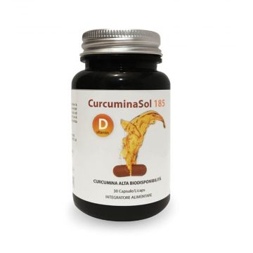 CurcuminaSol 185 30 CPS | Integratore con Curcumina e Vitamina D | FARMABAROCCO