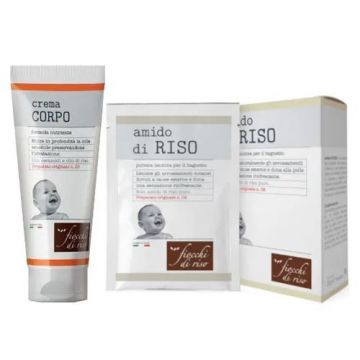 Bipack Amido Riso 100g + Crema Corpo 100 ml | Bipacco igiene bimbo | FIOCCHI DI RISO