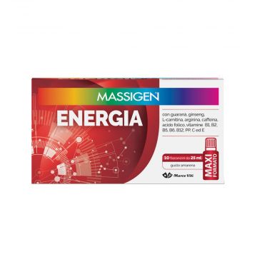 Energia 10 flaconcini 25 ml | Integratore tonico ed energetico | MASSIGEN