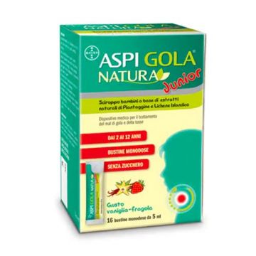 Aspi GOLA NATURA  Junior | 16 bustine  sciroppo monodose da 10 ml | ASPIRINA