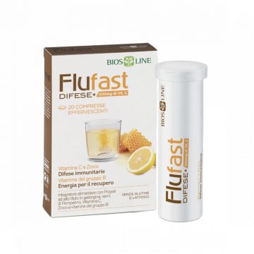 FluFast Difese+ 20 compresse effervescenti | Integratore sistema immunitario | BIOS LINE