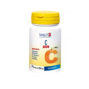 C Powder 75 dosi da 1000 mg | Integratore in polvere di Vitamina C | LONGLIFE