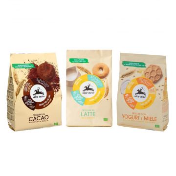 FROLLINI BIOLOGICI 250 g vari gusti | Biscotti bio con farine italiane | ALCE NERO