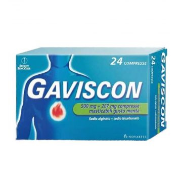 GAVISCON 500 mg + 267 mg | 24 Compresse Masticabili Menta