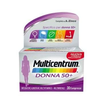 Donna 50+ 30 cpr | Integratore multivitaminico e multiminerale | MULTICENTRUM