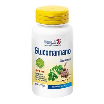 GLUCOMANNANO 100 Capsule | Integratore di Fibra Alimentare Solubile | LONGLIFE