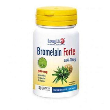 BROMELAIN FORTE 30 cpr | Integratore di Bromelina da gambo d'ananas | LONGLIFE