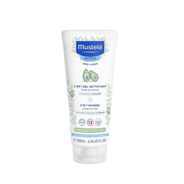 Gel detergente 2 in 1 200 ml | Gel neonati e bambini detersiome delicata | MUSTELA