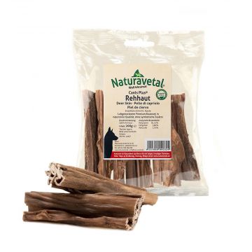 PELLE DI CAPRIOLO 10-15 cm | Snack Essiccato 200 g cod.4167 | NATURAVETAL - Canis Plus