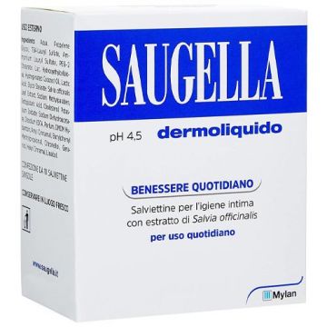 Salviettine intime 10 buste | Con Dermoliquido | SAUGELLA Blu