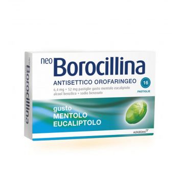 NeoBorocillina Antisettico Orofaringeo Mentolo Eucaliptolo | 16 Pastiglie orosolubili