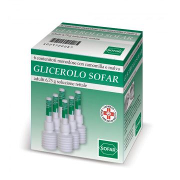 Glicerolo Sofar Soluzione Rettale Adulti | 6 Contenitori monodose 6,75 g