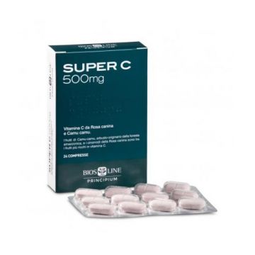 Super C 500 mg 24 cpr | Integratore vitamina C per le difese dell'organismo | BIOS LINE Principium