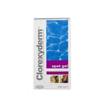 ICF SPOT GEL 100 ml | Gel Disinfettante Emolliente con Clorexidina per Cani e Gatti | CLOREXYDERM