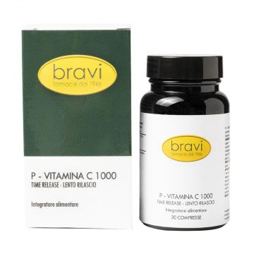 P - Vitamina C 1000 30 compresse | Integratore sistema immunitario | BRAVI