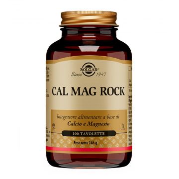 Cal Mag Rock 100 tavolette| Integratore di Calcio e Magnesio | SOLGAR