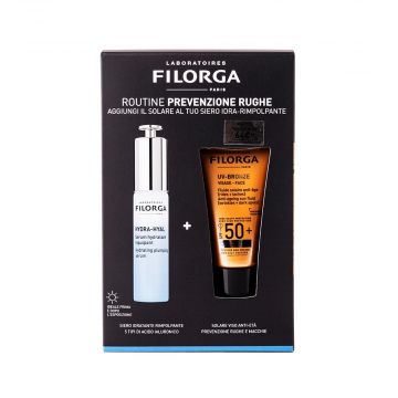 Cofanetto Bronze Antietà | Kit siero Hydra Hyal + Solare viso SPF50 | FILORGA